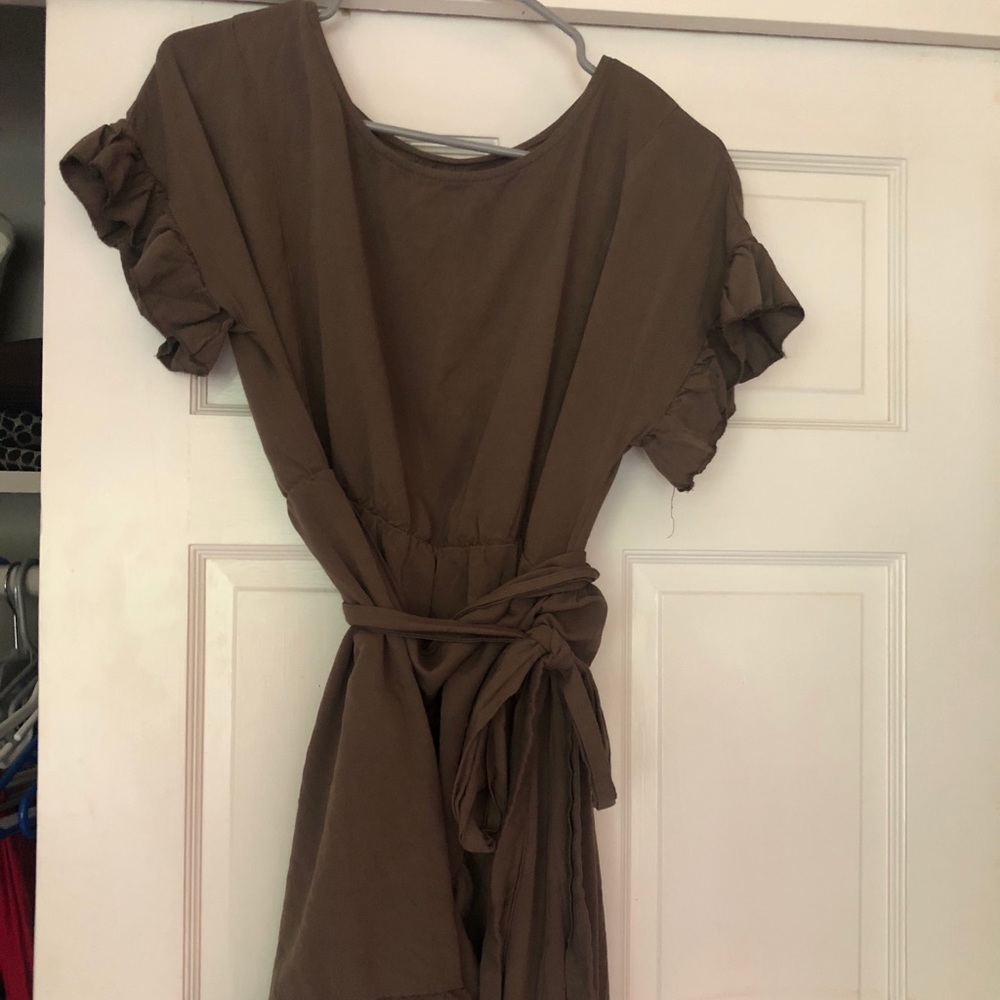 Green wrap dress